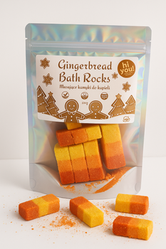 Hi You! Bath Rocks - musujące kamyki do kapieli Gingerbread